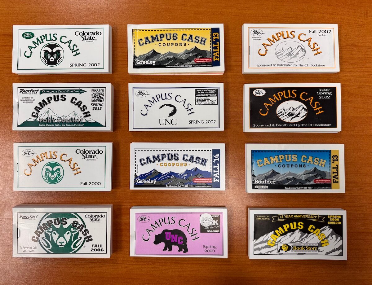 IMG_1235 copy editions of the campus cash coupon books over the years